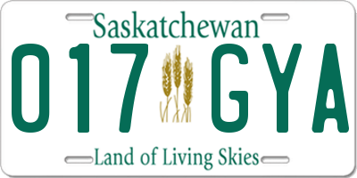 SK license plate 017GYA