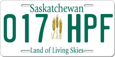 SK license plate 017HPF