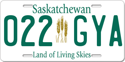 SK license plate 022GYA