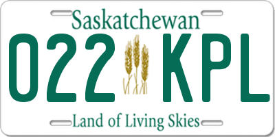 SK license plate 022KPL
