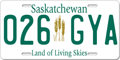 SK license plate 026GYA
