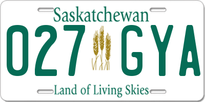 SK license plate 027GYA