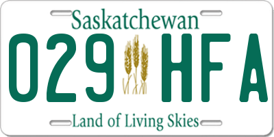 SK license plate 029HFA
