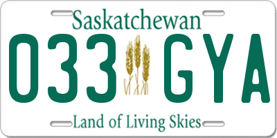 SK license plate 033GYA