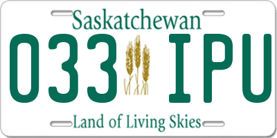 SK license plate 033IPU