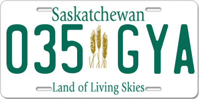 SK license plate 035GYA