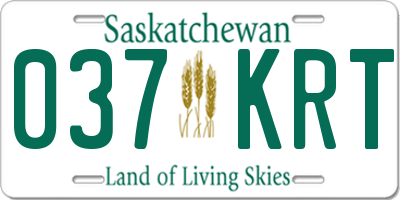 SK license plate 037KRT