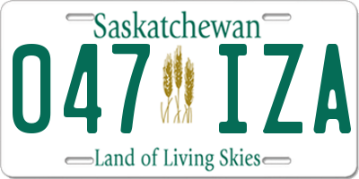 SK license plate 047IZA