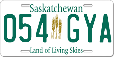 SK license plate 054GYA