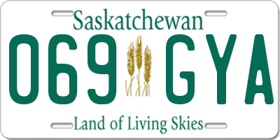 SK license plate 069GYA