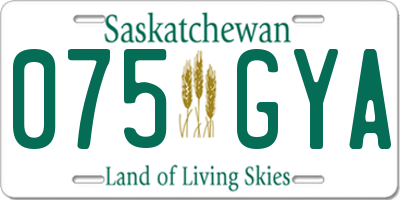 SK license plate 075GYA