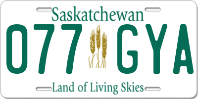 SK license plate 077GYA