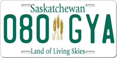 SK license plate 080GYA