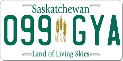 SK license plate 099GYA