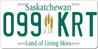 SK license plate 099KRT