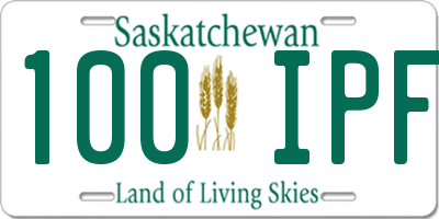 SK license plate 100IPF
