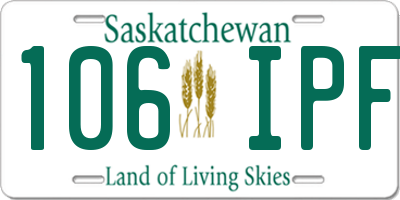 SK license plate 106IPF