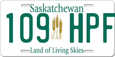 SK license plate 109HPF