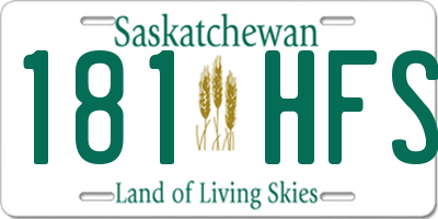 SK license plate 181HFS