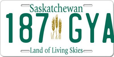 SK license plate 187GYA