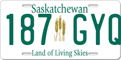 SK license plate 187GYQ