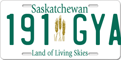 SK license plate 191GYA