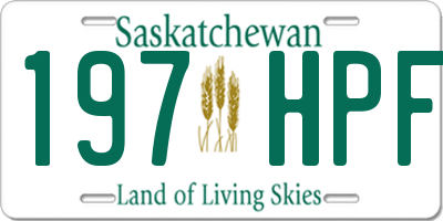 SK license plate 197HPF