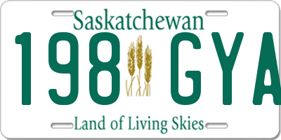SK license plate 198GYA
