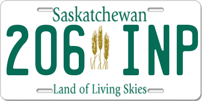 SK license plate 206INP
