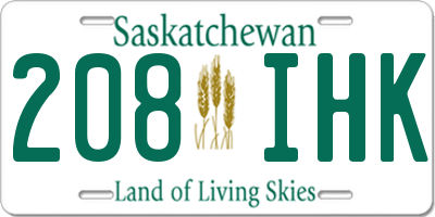 SK license plate 208IHK
