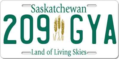 SK license plate 209GYA