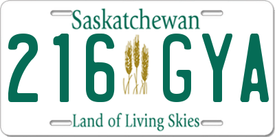 SK license plate 216GYA