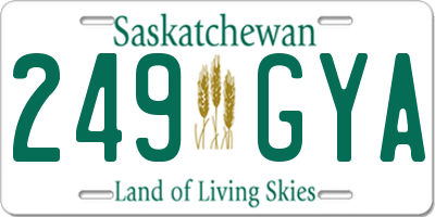 SK license plate 249GYA