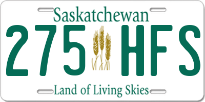 SK license plate 275HFS