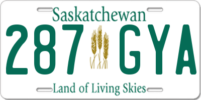 SK license plate 287GYA