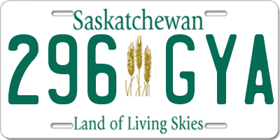 SK license plate 296GYA