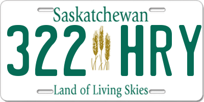 SK license plate 322HRY