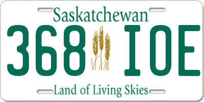 SK license plate 368IOE