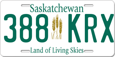 SK license plate 388KRX