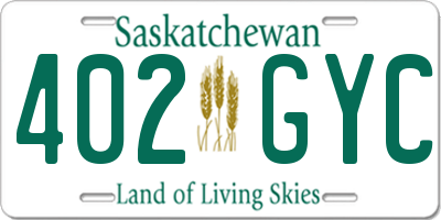 SK license plate 402GYC