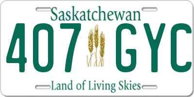 SK license plate 407GYC