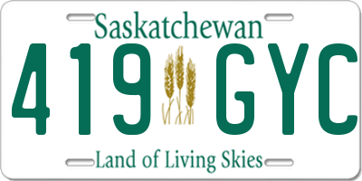 SK license plate 419GYC