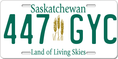 SK license plate 447GYC