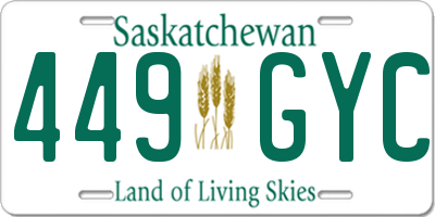 SK license plate 449GYC