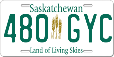 SK license plate 480GYC