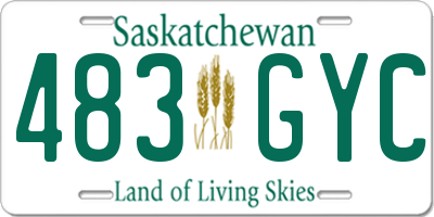 SK license plate 483GYC