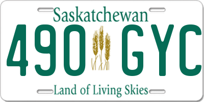 SK license plate 490GYC