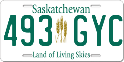 SK license plate 493GYC