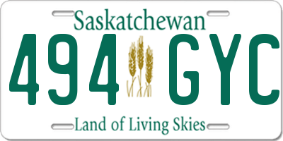 SK license plate 494GYC