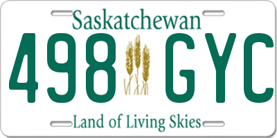 SK license plate 498GYC